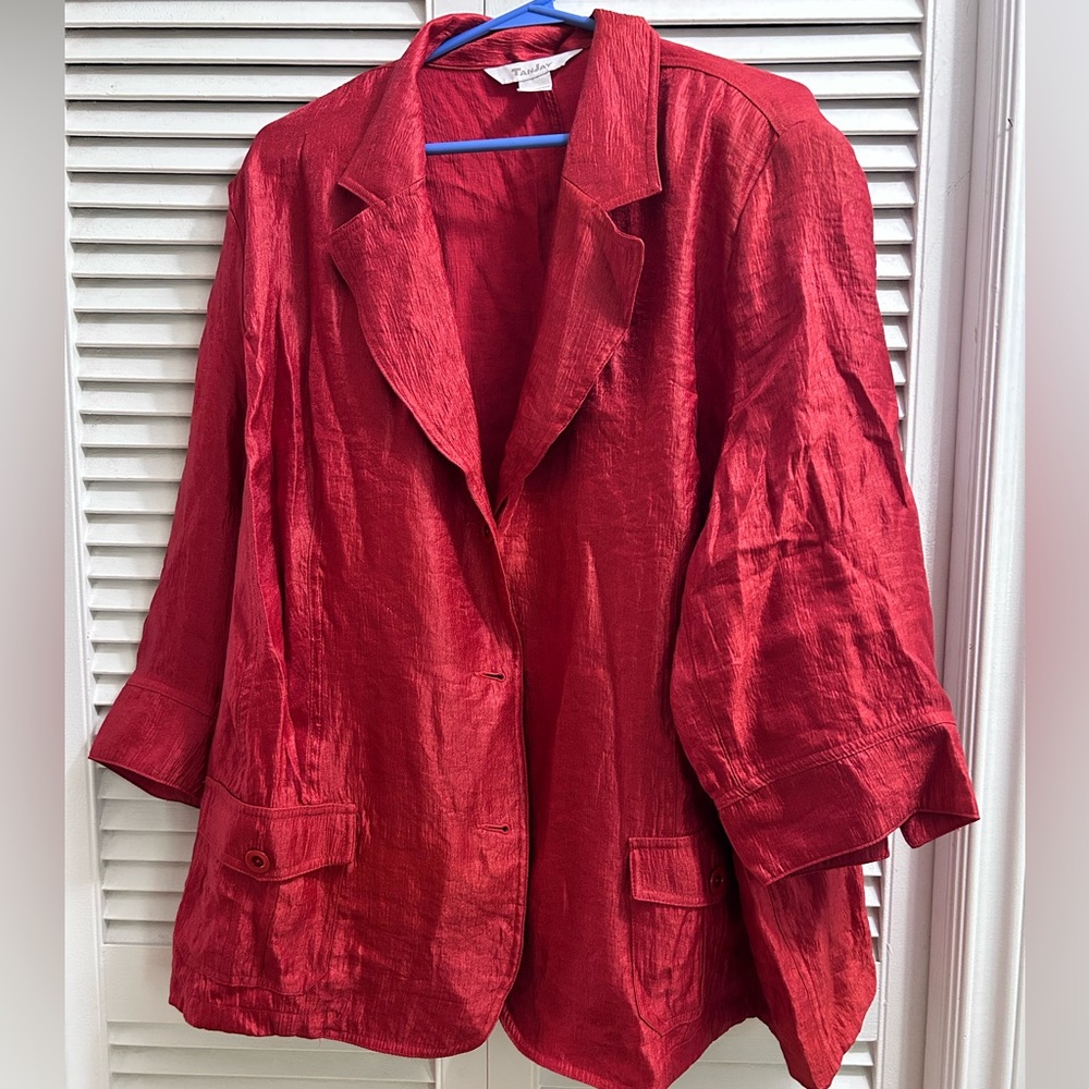 Vibrant red jacket top